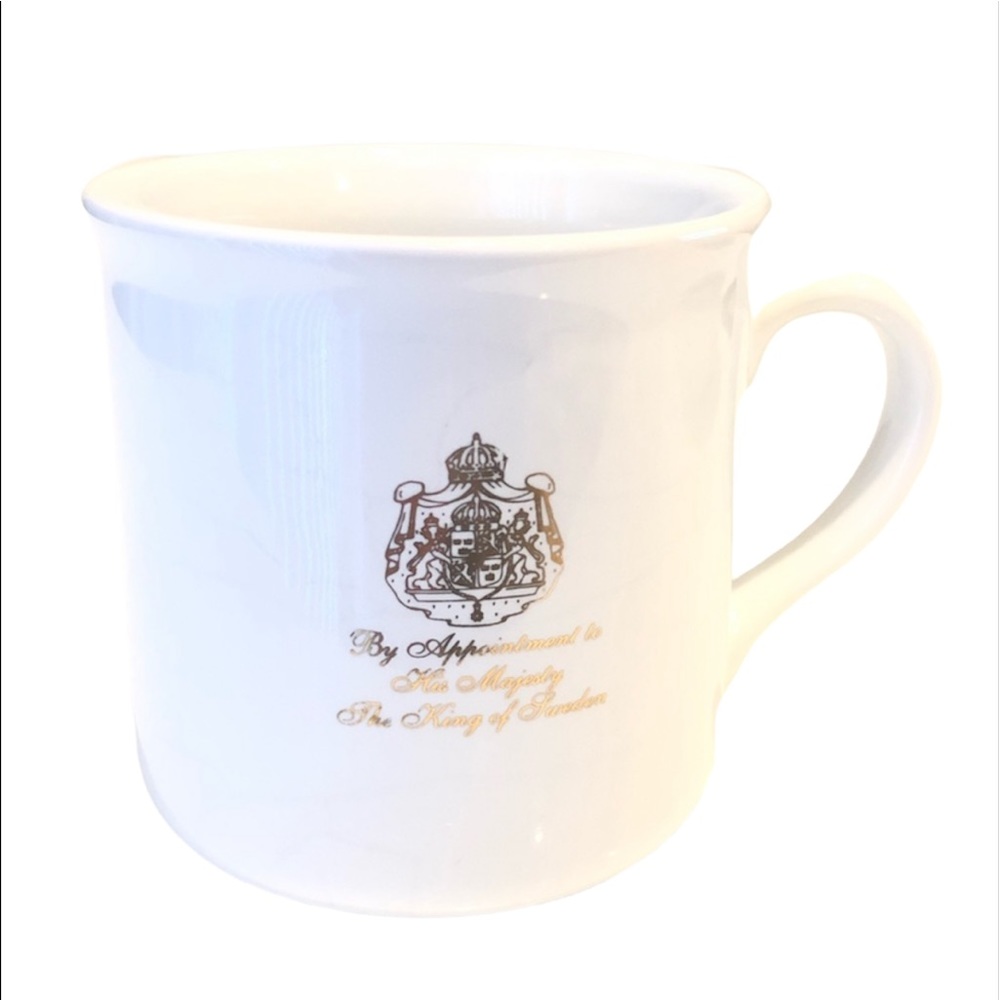 Gevalia Kaffe Royal Swedish White And Gold Coffee Mug Vintage